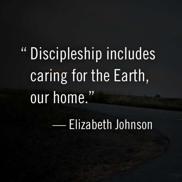 A disciple is a student. To become a student of the way of Jesus is to become a disciple. Elizabeth Johnson rightly says that we are called to care for creation.
