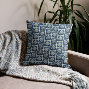 Block Print Snowflake Pillow